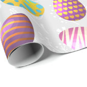 Papier Cadeau OEufs vintages de Pâques (Coin rond)