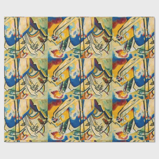 Papier Cadeau Oeuvre Abstraite de Kandinsky (Plat)