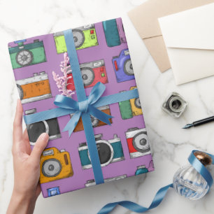Papier Cadeau OEuvre colorée Caméras arrière - plans violets