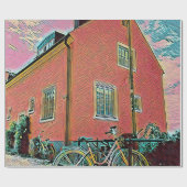 Papier Cadeau OEuvre cyclable rétro (Plat)