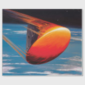 Papier Cadeau Œuvre d'art de la capsule spatiale du module de co (Plat)