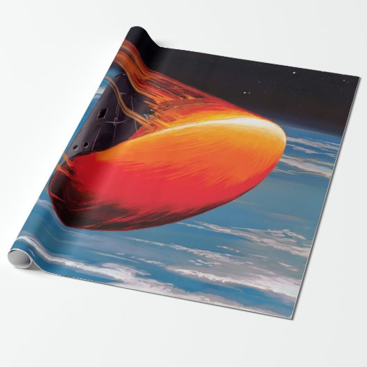 Papier Cadeau Œuvre d'art de la capsule spatiale du module de co (Déroulé)