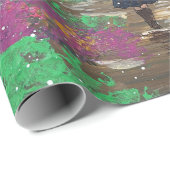 Papier Cadeau Œuvre d'art faite main - Promenade solitaire  (Coin rond)