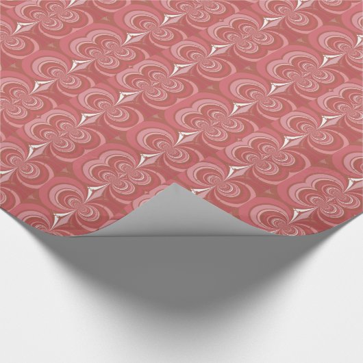 Papier Cadeau Œuvre d'art fractale abstraite rouge (Coin)