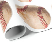 Papier Cadeau Oeuvre De Baseball (Coin rond)