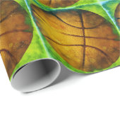 Papier Cadeau Oeuvre de basket-ball (Coin rond)