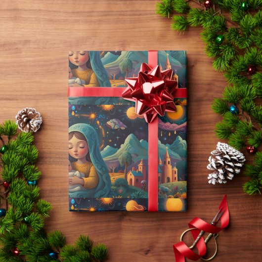 Papier Cadeau OEuvre de Noël Whimsman (Cadeau de vacances)