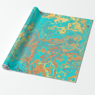 Papier Cadeau OEuvre d'or en marbre peint en brosse sèche. ABSTR