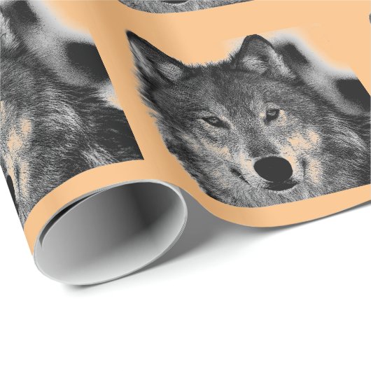 Papier Cadeau Oeuvre Wolf (Coin rond)