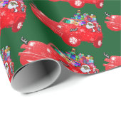 Papier Cadeau Off Road Santa Wrapping Paper (Coin rond)