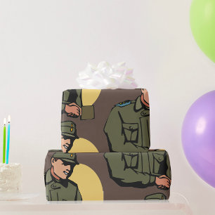 Papier Cadeau Officier militaire Soldat de l'Armée rétro