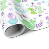 Papier Cadeau Oh Baby Dinosaur Baby shower (Coin rond)