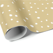 Papier Cadeau Oh By Golly | Points dorés et blancs (Coin rond)