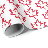Papier Cadeau Oh Canada ! Jour Big Red Canada Maple Leaf (Coin rond)