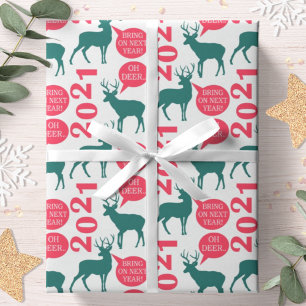 Papier Cadeau Oh Cerf Renne Noël Vacances Amusant