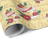 Papier Cadeau Oh Christmas Tea ! (Coin rond)