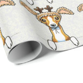 Papier Cadeau Oh Deer Italian Greyhound (Coin rond)