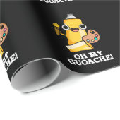 Papier Cadeau Oh My Guoache Funny Artiste Peinture Pun Dark BG (Coin rond)