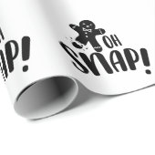 Papier Cadeau Oh Snap Typographie Noël (Coin rond)