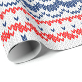 Papier Cadeau OH style nautique de chandail de Noël de Knit (Coin rond)