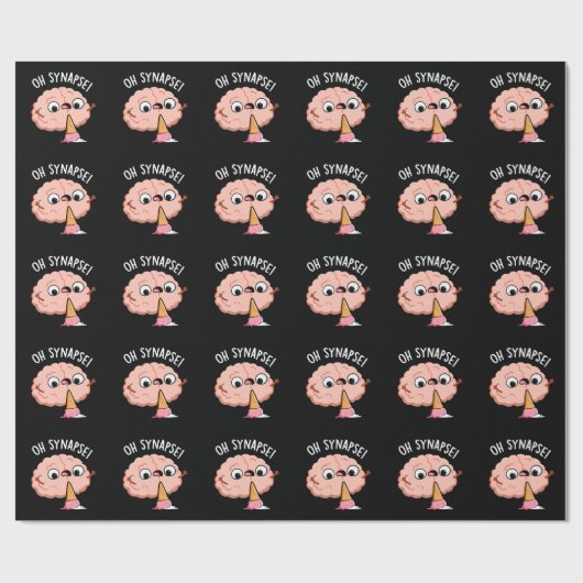Papier Cadeau Oh Synapse Funny Cerveau Pun Dark BG (Plat)