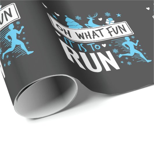 Papier Cadeau Oh What Fun It Is to Run Christmas Runner Runner (Coin rond)