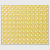 Papier Cadeau Oie blanche et marguerites Merci Jaune (Plat)