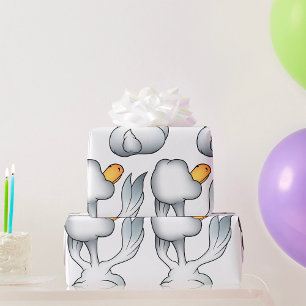 Papier Cadeau Oie Blanche Vue de Dos Oiseau Ridicule