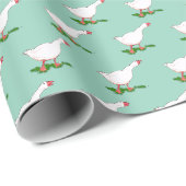 Papier Cadeau oie de la ferme blanche (Coin rond)