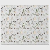Papier Cadeau Oie de Noël et Gnomes (Plat)