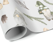 Papier Cadeau Oie de Noël et Gnomes (Coin rond)