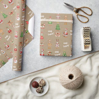 Papier Cadeau Oie de Noël Merry Goosman