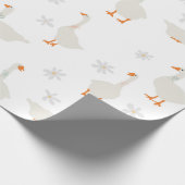 Papier Cadeau Oie et marguerites à main mignonne (Coin)