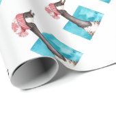 Papier Cadeau Oie heureuse du Canada dans une toque (Coin rond)