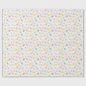 Papier Cadeau Oie mignonne et oies aux couleurs pastel (Plat)