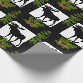 Papier Cadeau Oie rustique avec branches d'arbre à pin (Coin)