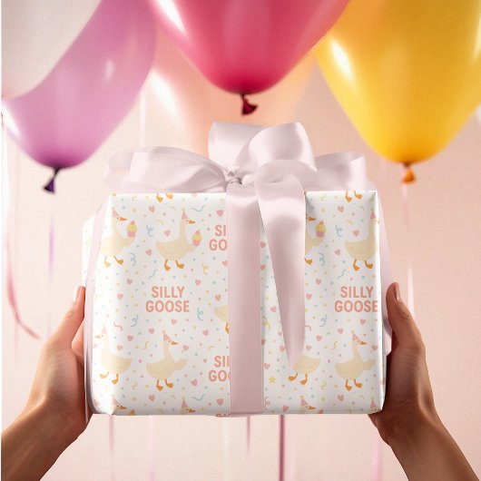 Papier Cadeau Oie sotte | Plaisir Confetti coloré