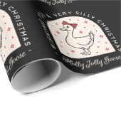 Papier Cadeau Oie stupide drôle animal de ferme Noël (Coin rond)