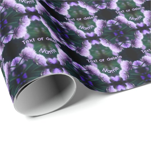 Papier Cadeau Oignon de Scallion Violet Fleur Personnalisé (Coin rond)