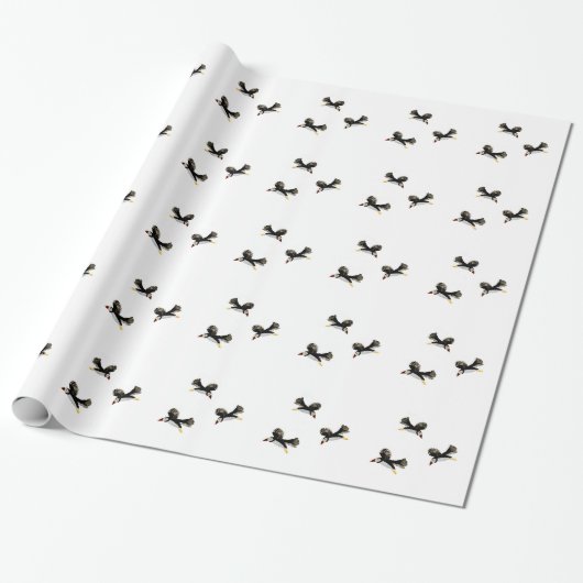 Papier Cadeau Oiseau Art Flying Puffins (Déroulé)