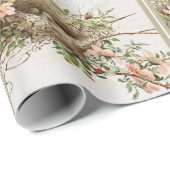 Papier Cadeau Oiseau avec le nid (Coin rond)