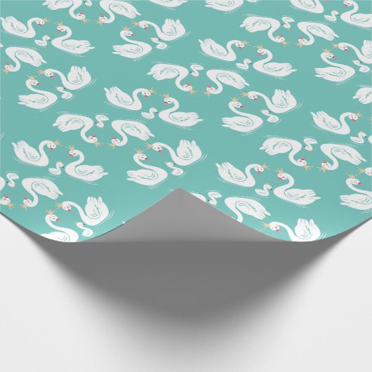 Papier Cadeau Oiseau Baby shower de cygnes avec coEd de couronne (Coin)