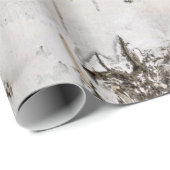 Papier Cadeau Oiseau blanc Rustique cadeau de vacances (Coin rond)