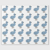 Papier Cadeau Oiseau bleu de dronte de bande dessinée (Plat)