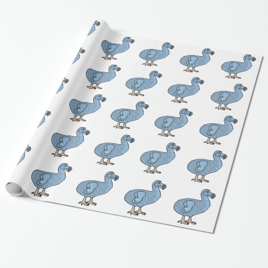 Papier Cadeau Oiseau bleu de dronte de bande dessinée (Déroulé)
