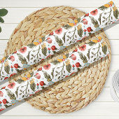 Papier Cadeau Oiseau Caille Floral Printemps Mariage