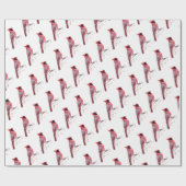 Papier Cadeau Oiseau cardinal rouge (Plat)