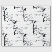 Papier Cadeau Oiseau dans l'arbre sur la silhouette de branche (Plat)