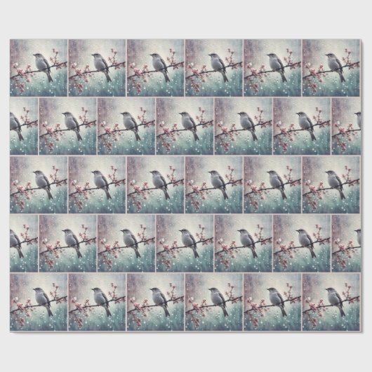 Papier Cadeau Oiseau Dans Les Plaines (Plat)