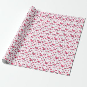 Papier Cadeau Oiseau d'aquarelle de Flamant rose exotique